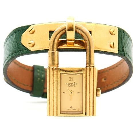Hermès KELLY GREEN GOLD Golden Leather Gold-plated ref.124632 - Joli Closet
