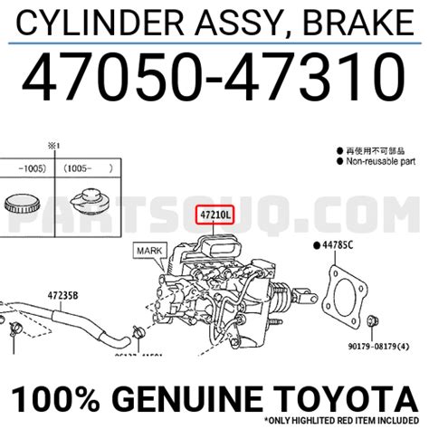 CYLINDER ASSY BRAKE 4705060321 | Toyota Parts | PartSouq