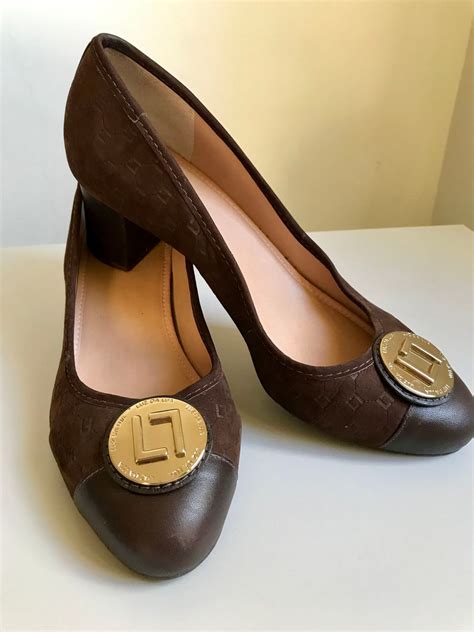 Sapato de Couro Marrom Café com Fivela Dourada | Sapato Feminino Luz Da ...