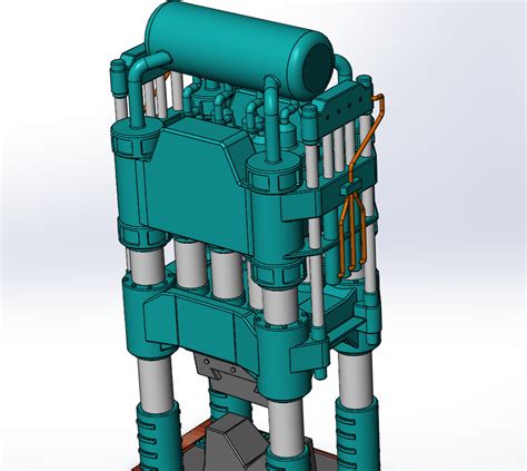 【工程机械】万吨水压机3D模型图纸 Solidworks设计_SolidWorks-仿真秀干货文章