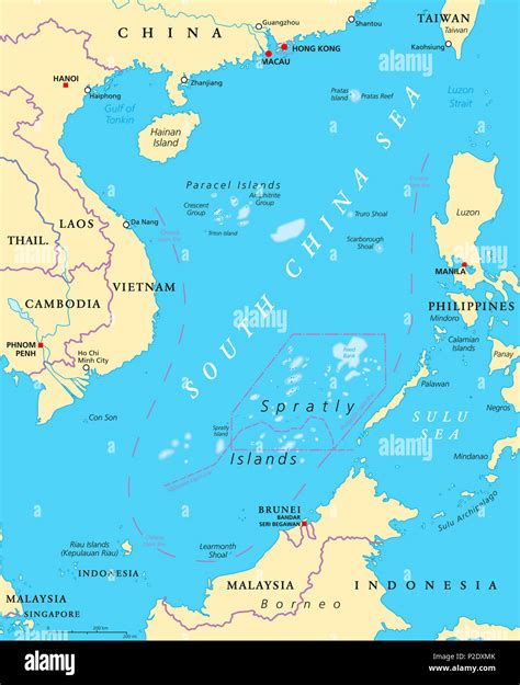 Political Map of South China Sea - Nations Online Project