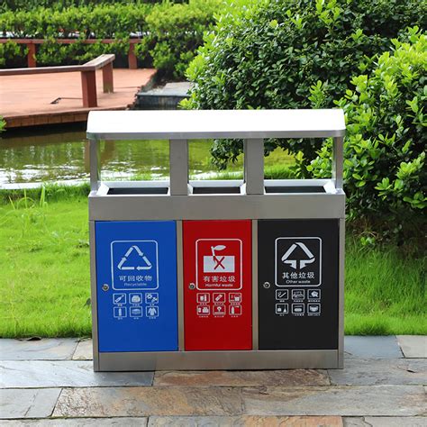市政分类垃圾箱-不锈钢垃圾桶-不锈钢分类果皮箱 - 谷瀑环保