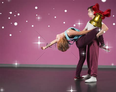 很酷的霹雳舞情侣一起跳舞高清摄影大图-千库网