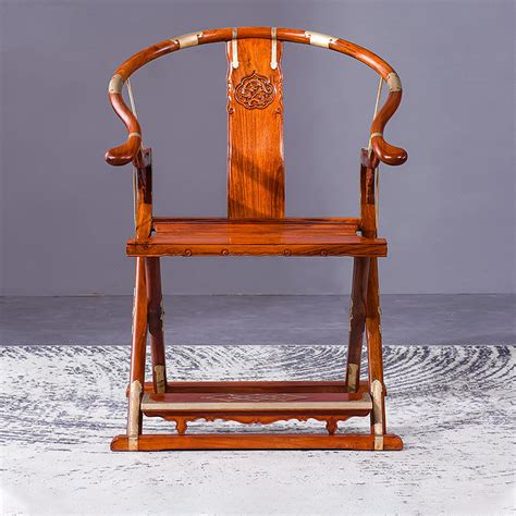 红木家具缅甸花梨木头把交椅中式折叠椅大果紫檀实木靠背椅洽谈椅三件套
