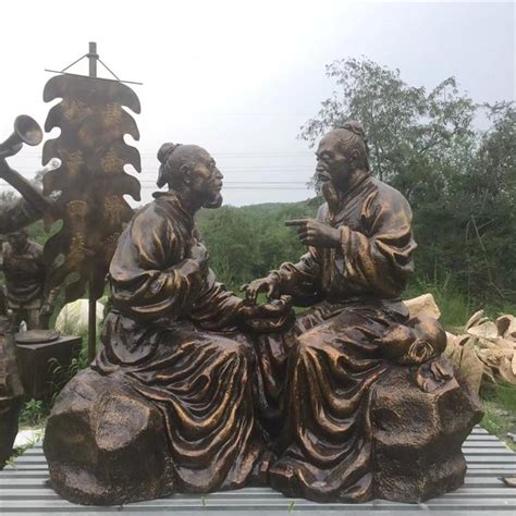 中医文化主题雕塑 老中医号脉雕塑