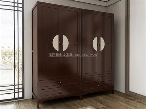 新中式实木衣柜定制，2020年最新款实木衣柜高端定制厂家电话2_儒匠家具