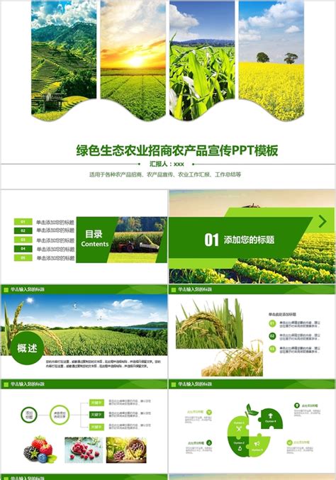 黄色绿色动态简约农业农产品推介宣传PPT模板下载 - 觅知网