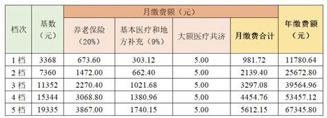 社保档位价格明细表（2021年社保缴费档次表） - 尚淘福