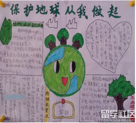 卡通保护地球世界地球日绿色环保手抄报Word模板下载_熊猫办公