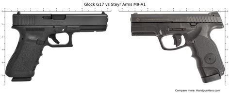 Glock G17 vs Steyr Arms M9-A1 size comparison | Handgun Hero
