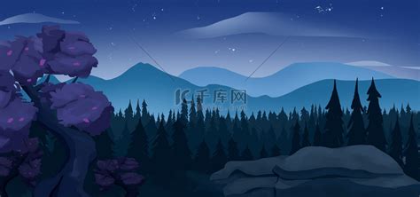 宁静星空手绘卡通夜晚背景背景图片素材免费下载_熊猫办公