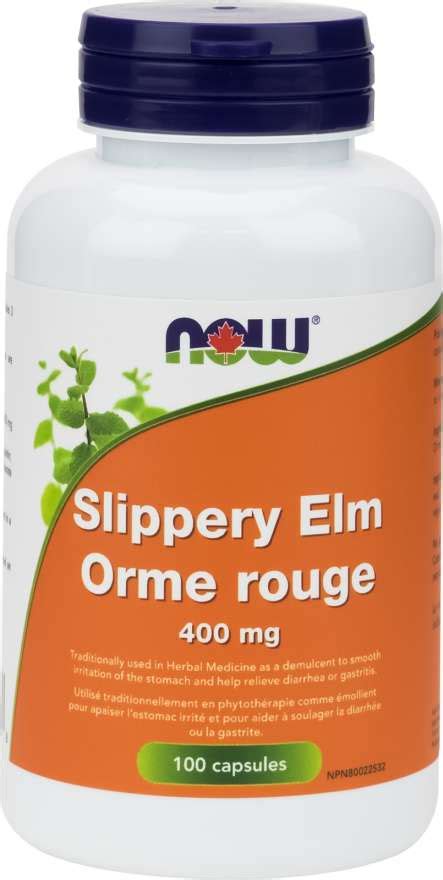 NOW Slippery Elm 400 mg 100 Veg Caps - Nature