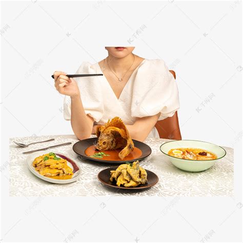 美女吃大餐素材图片免费下载-千库网