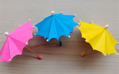 手工收缩雨伞折纸(手工折纸简单的收缩雨伞) - 抖兔学习网