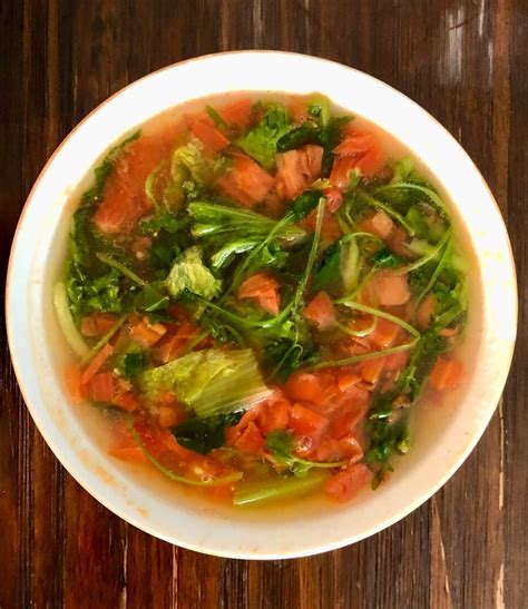 纯素食）西红柿青菜汤的做法步骤图】慈心朵儿_下厨房