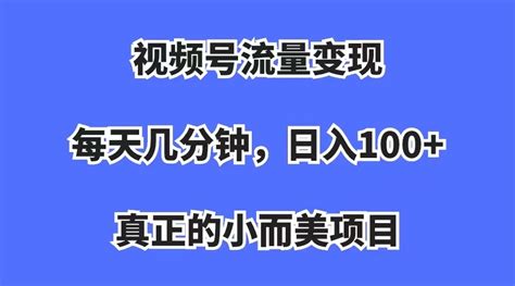 视频号流量变现，每天几分钟，收入100+，真正的小而美项目_起飞项目网_中创网会员优质付费教程和创业项目大全