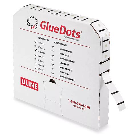 Glue Dots - 1/4", Low Profile, Super High Tack S-13603 - Uline