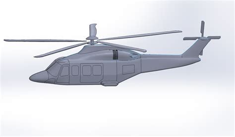 AW139直升机_SOLIDWORKS 2016_模型图纸下载 – 懒石网