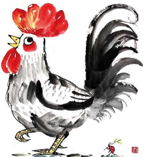 王净净 水墨鸡 鸡年插画 国画鸡 |纯艺术|国画|画儿晴天 - 原创作品 - 站酷 (ZCOOL)