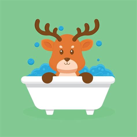 Cute Deer Take Bath Cartoon Character 2766734 Vector Art at Vecteezy