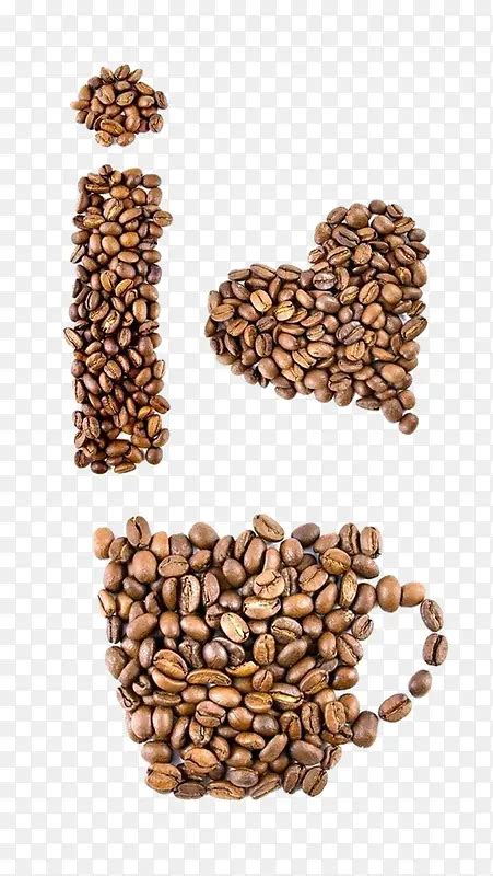 亚麻布上用咖啡豆制成的心形特写镜头高清图片下载-正版图片503574989-摄图网