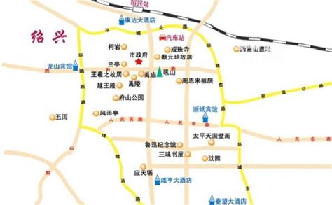 绍兴旅游地图图片