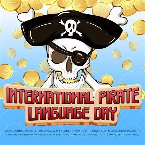 海洋黄金国际海盗语言日海报模板下载-千库网