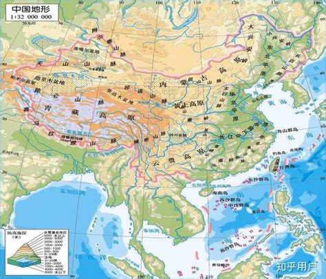 横断山脉地形图图片
