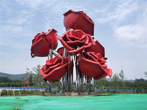商丘不锈钢雕塑，大型玫瑰花雕塑，夏邑不锈钢雕塑|纯艺术|雕塑 ...