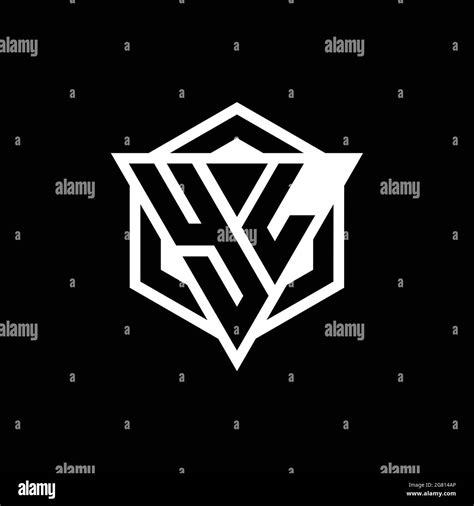 YL logo monogram with triangle and hexagon shape combination isolated ...
