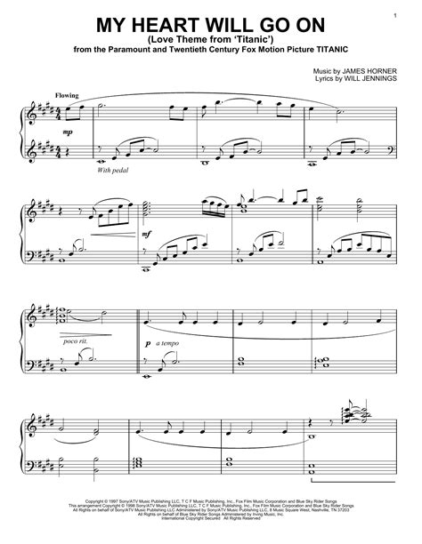 Celine Dion "My Heart Will Go On" Sheet Music Notes | Download ...