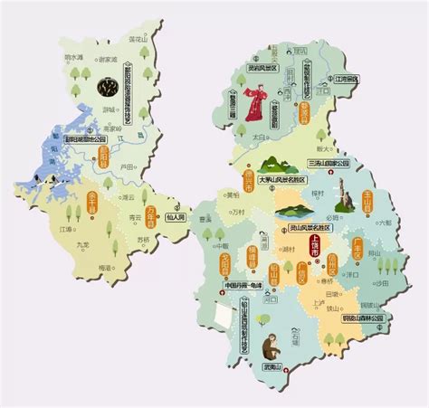 江西省上饶市旅游地图 - 上饶市地图 - 地理教师网
