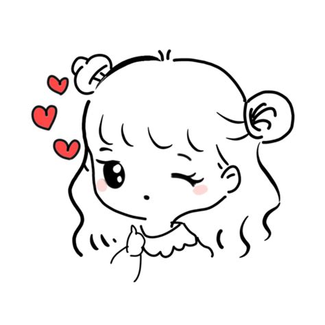 简笔画甜美女生头像图片