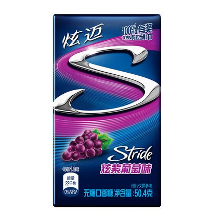 炫迈无糖口香糖炫紫葡萄味28片50.4g