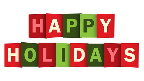 HAPPY HOLIDAYS overlapping vector letters (Christmas colours) - Rainmaker