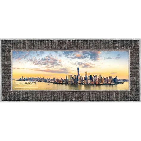 30x10 Distressed/Aged Black Complete Wood Panoramic Frame with UV ...