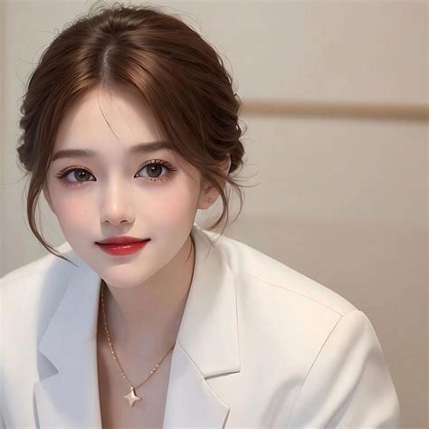 西装甜美女生头像真人版