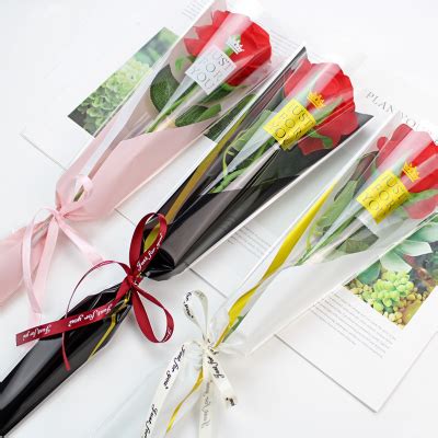 情人节新款单支玫瑰包装袋康乃馨花束包装单只花袋鲜花包装纸批发-阿里巴巴
