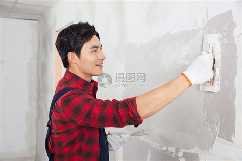 装修工人涂擦墙腻子刷墙高清图片下载-正版图片501581693-摄图网