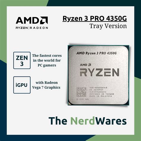AMD Ryzen 3 PRO 4350G 4 Cores 8 Threads with Radeon Vega Graphics ...