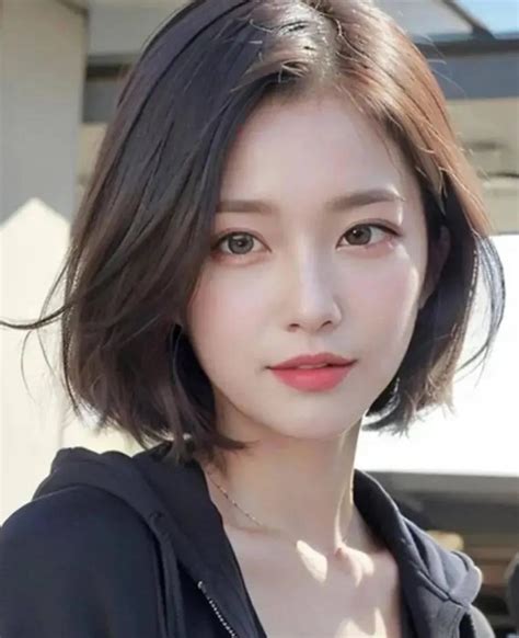 短发侧面头像甜美女生
