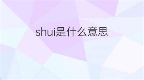 shui是什么意思 shui的翻译、中文解释 – 下午有课
