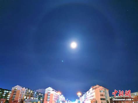 “中国冷极”夜空现罕见“月晕”奇观-新闻中心-温州网