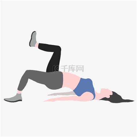 美女教练平躺提腿锻炼素材图片免费下载-千库网