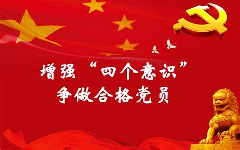 增强四个意识争做合格党员PPT模板下载_红动中国
