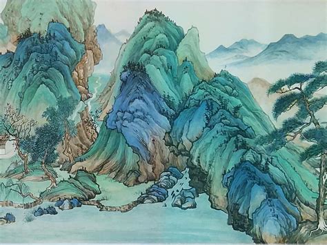 青绿山水图图片