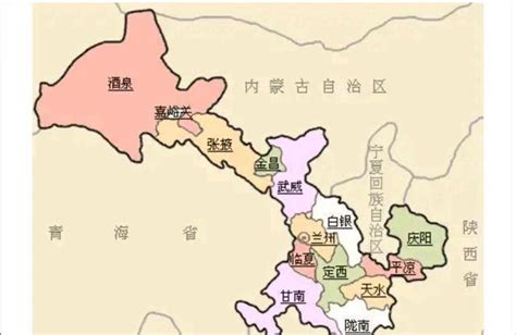 甘肃省行政地图图片