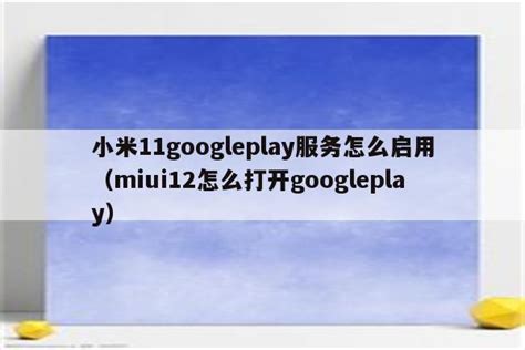 小米11googleplay服务怎么启用（miui12怎么打开googleplay）_魔软笔记