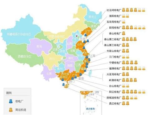 中国核电站分布图图片