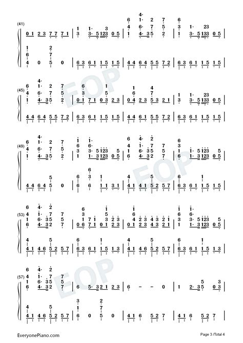 Darkside-Alan Walker双手简谱预览3-钢琴谱文件（五线谱、双手简谱、数字谱、Midi、PDF）免费下载